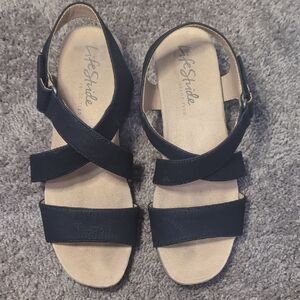 LifeStride Black Strappy Sandals